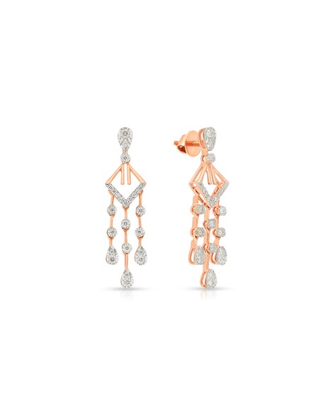 Dangle Drop Diamond Earrings 0.97 Carat - Sarkisians Jewelry