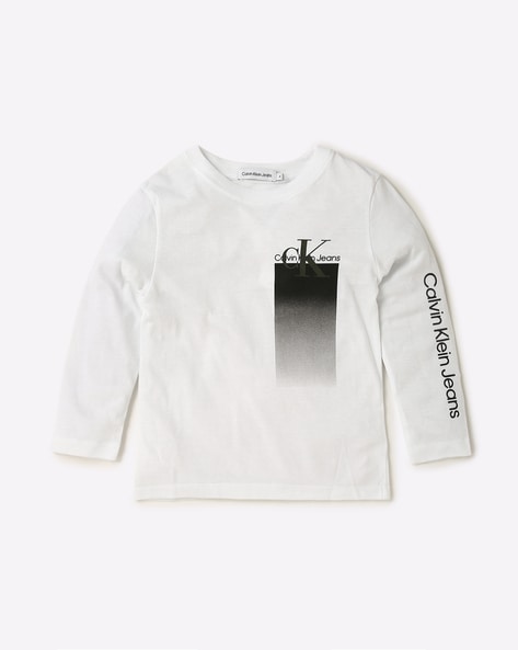 Calvin Klein Jeans Men's Round Logo Regular T-Shirt, White, Large