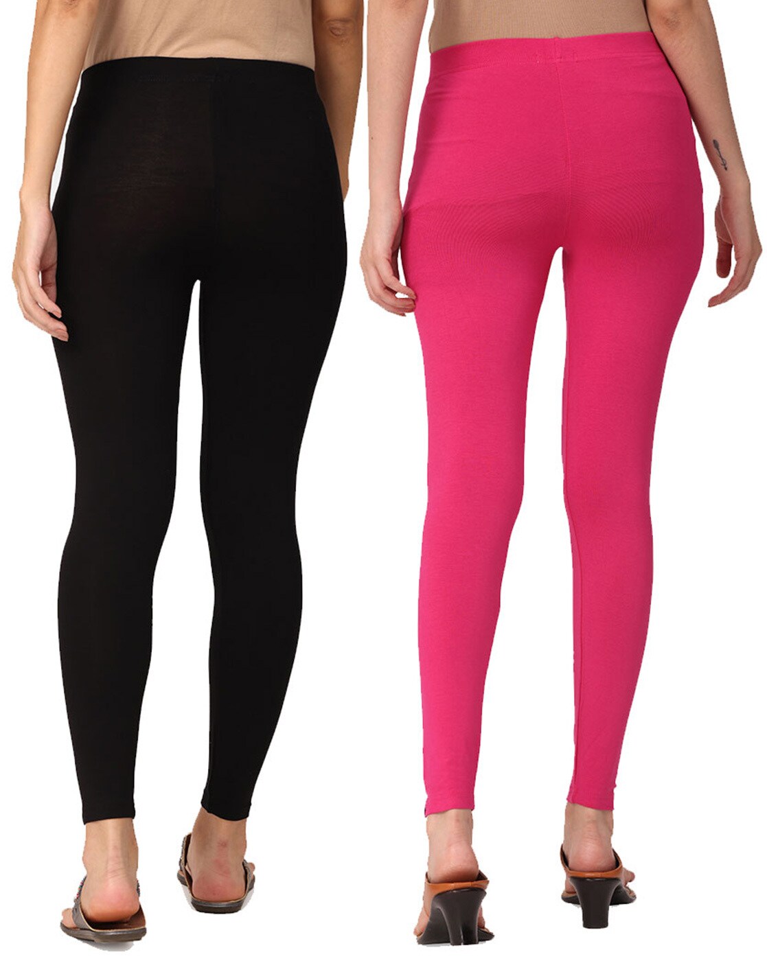 Black and shop hot pink leggings