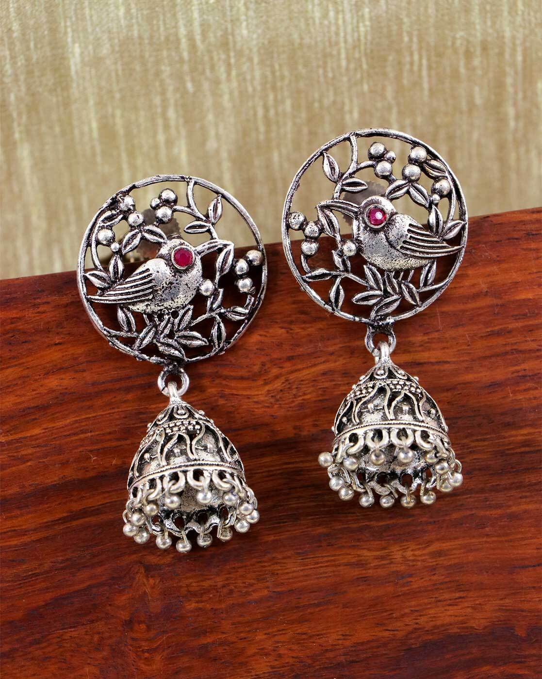 Alloy silver Trending Long Celebrity Style Layered Oxidised Earrings, Size:  Big at Rs 164/piece in Vadodara