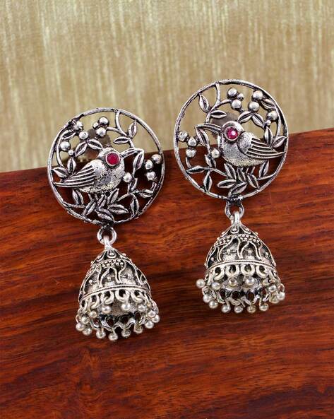 Flipkart.com - Buy Rare Rose Silver-Oxidised big size jhumka Earrings Alloy  Drops & Danglers Online at Best Prices in India