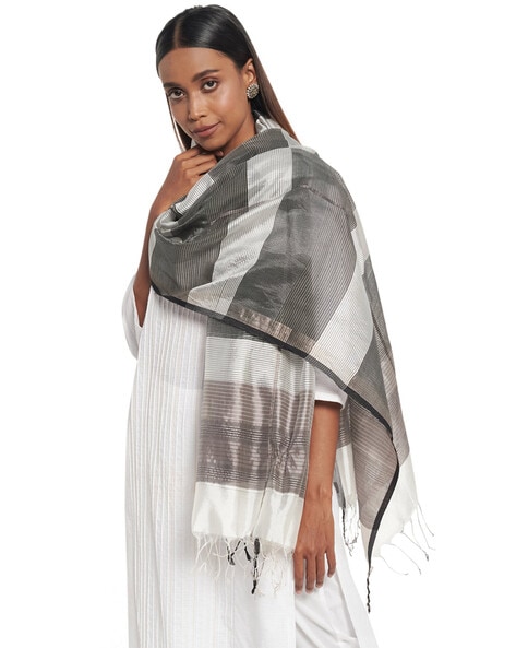 Striped Dupatta with Tassels Price in India