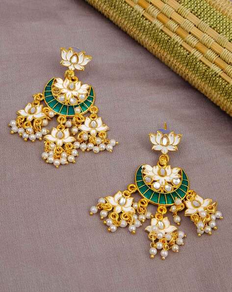 Buy Earrings for Women/jhumka Earrings/ Enamel Paint Jhumkas Earrings/  Traditional Indian Jhumkas Earrings/meenakari Jhumkas/pink Golden Jhumkas  Online in India - Etsy