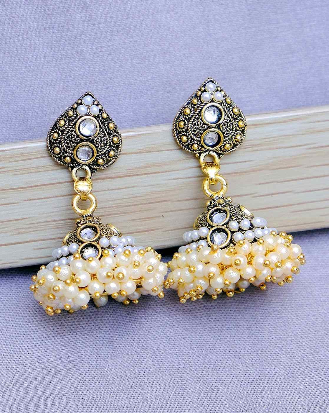 Buy ethnic chandelier earrings kundan moti indian pakistani jewelry  bollywood