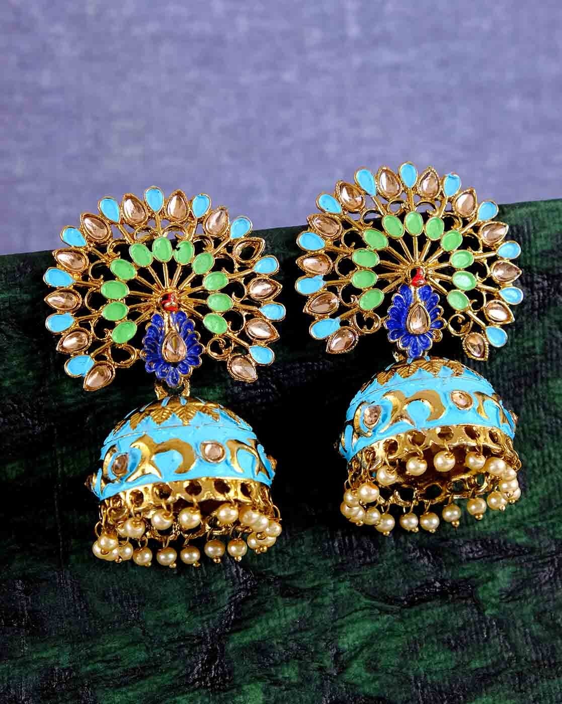 Flipkart.com - Buy Nilu's Collection Party & Wedding Collection Peacock  Shape Jhumka Earrings for Women Alloy Jhumki Earring Online at Best Prices  in India