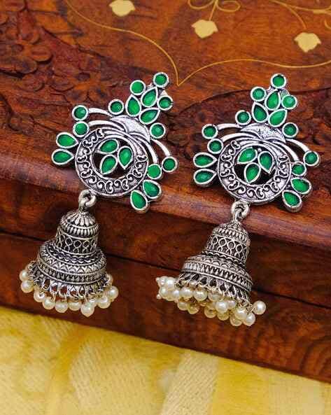 Premium Quality German Silver Earrings, Indian Jewelry, Wedding Jewelry,  Bollywood Earrings, Bollywood Jewelry, Gifts for Her - Etsy