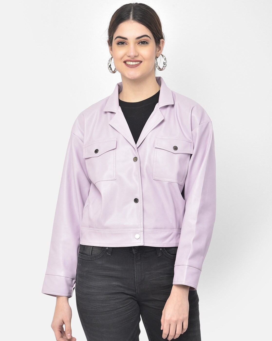 Buy Purple Denim Jacket Online In India -  India