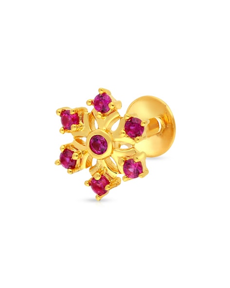 Buy Gold Nose-Pin 22K White Stone for Women's & Girl's at Amazon.in