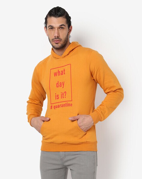 Mustard colour online hoodie