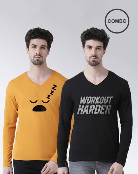 Buy Gold Black Tshirts for Men by FRISKERS Online