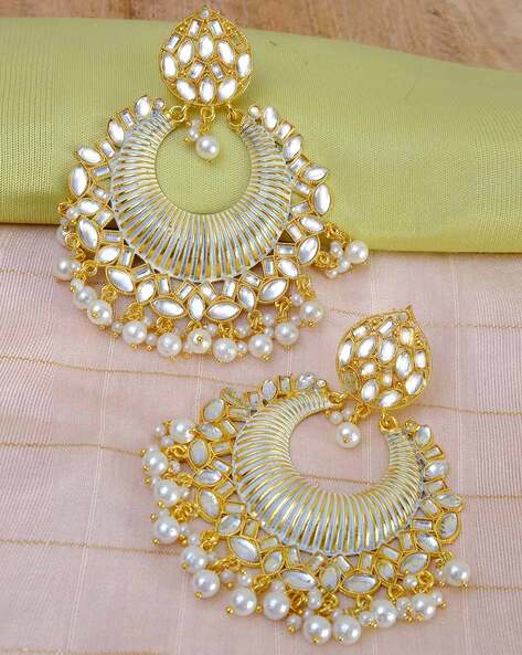 Pink And White Chand Baali Earrings - Riana by Shikha Jindal- Fabilicious  Fashion