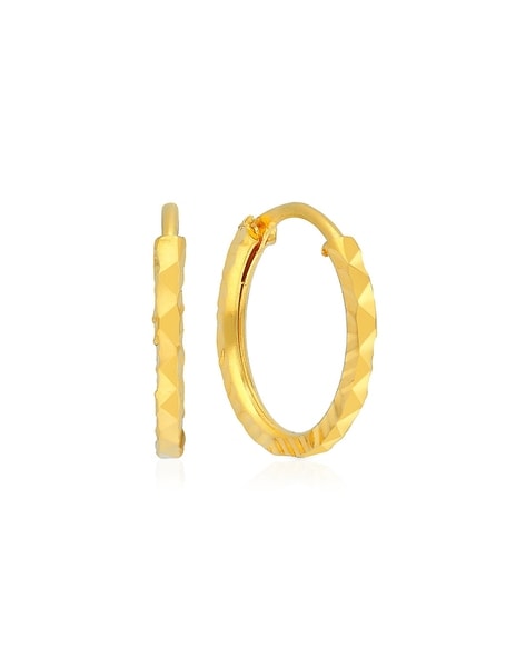 18 Karat Gold Medium Hoop Earrings  NUE Hoops