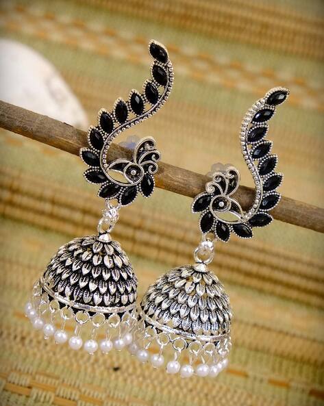 Real Silver Basse Taille Butterfly Wings Design Earring