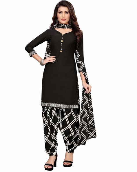 Stripes Unstitched Dress Material Price in India