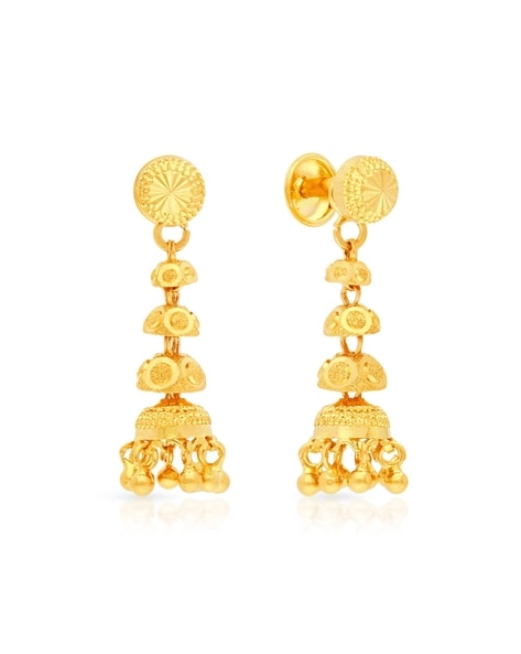 Malabar Gold & Diamonds 22 Kt (916) Purity Two Tone Gold Earring  Egdsno038_T For Women : Amazon.in: Fashion