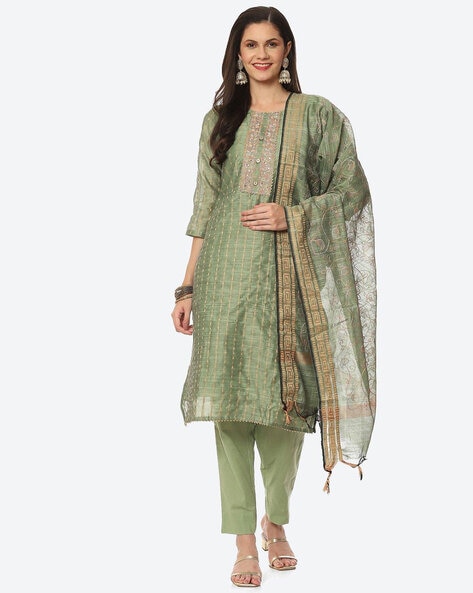 Ethnic Semi-stitched Dress Material Price in India