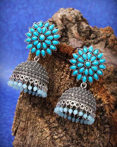 Silver store color earrings