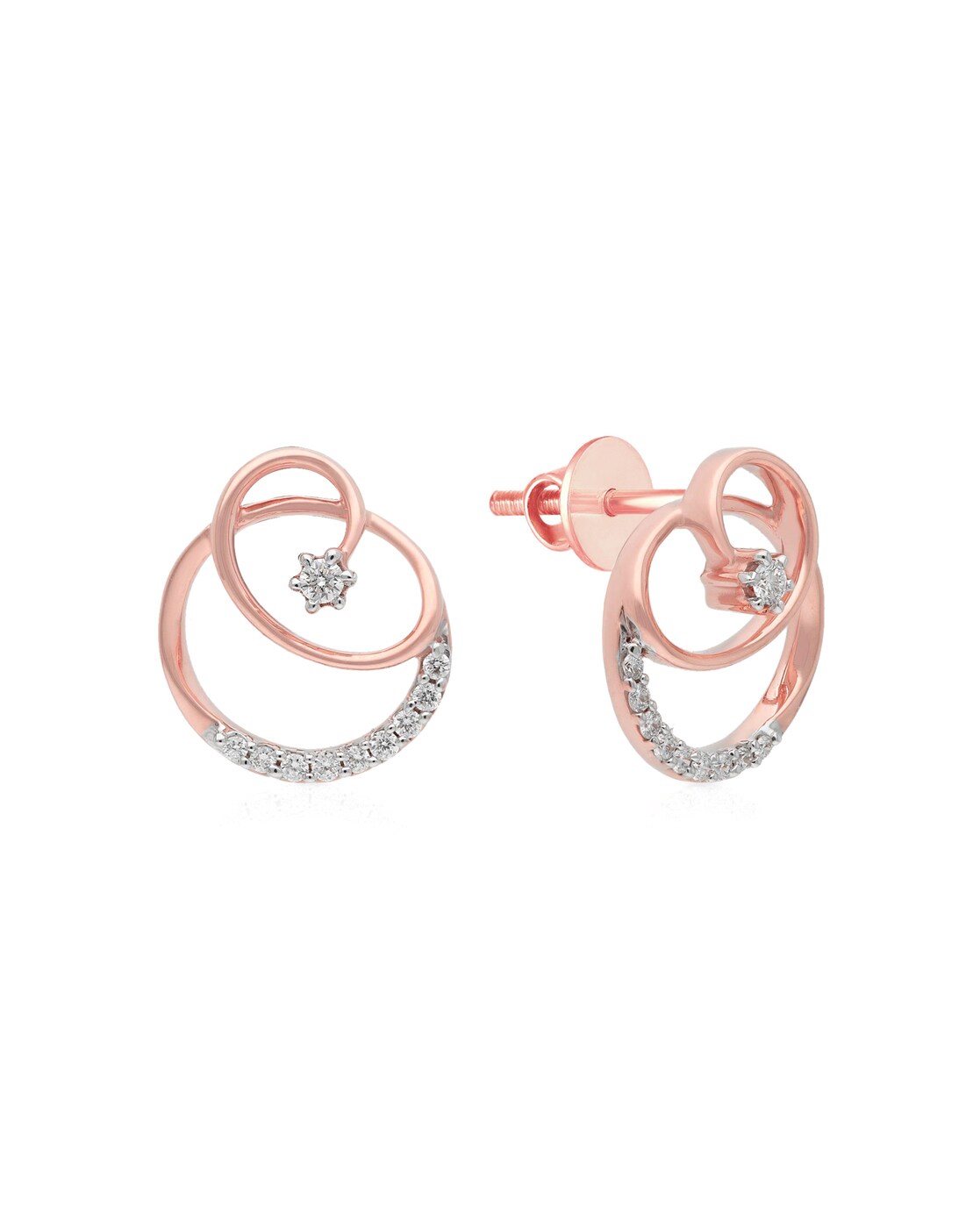 PANDORA Rose Gold Plated Snake Design Hoop Earrings For Ladies 282728C00