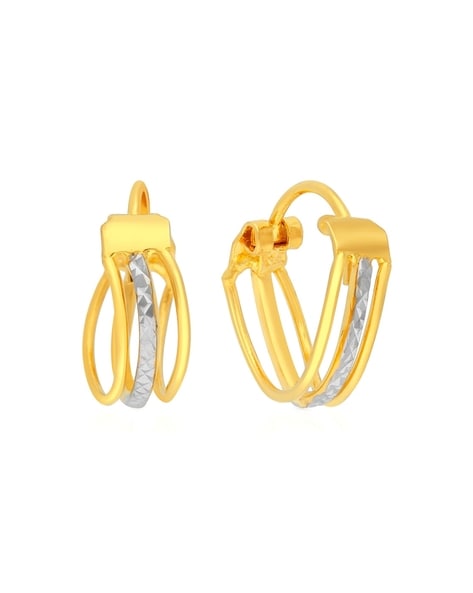 Malabar Gold and Diamonds Collection 22k Yellow Gold Hoop Earrings :  Amazon.in: Fashion