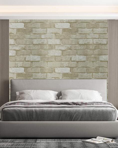 Livingandhome Dark Grey Rustic 3D Stone Brick Effect Non Woven Fabric  Wallpaper 950 cm  DIY at BQ