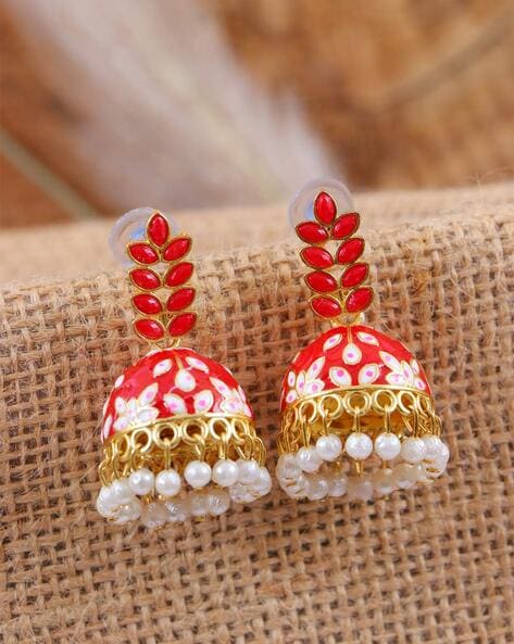 Meenakari jhumkas clearance online shopping