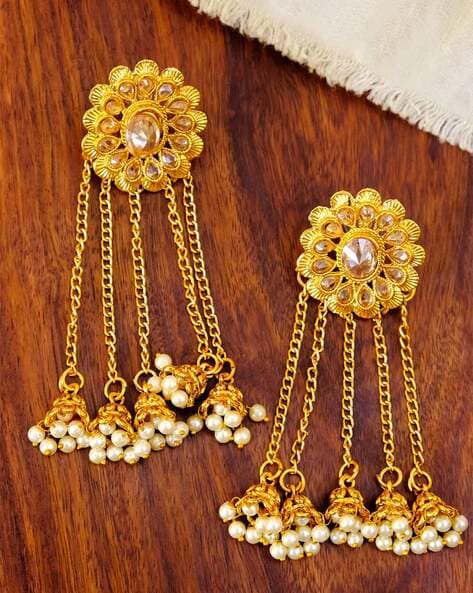 Flipkart.com - Buy jill fashion Gold Plated Jhumka Earring Set for Girls &  Women Alloy Jhumki Earring Online at Best Prices in India