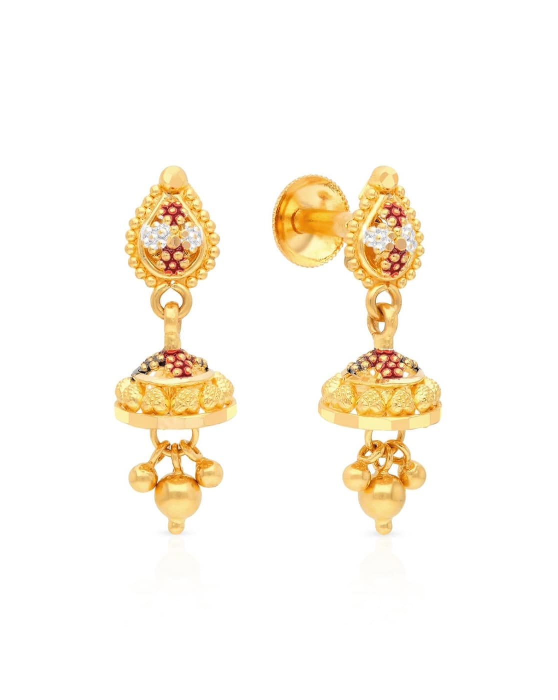 Malabar Gold Gold Jhumka 2021 Daily Use 2g Gold Earrings Malabar