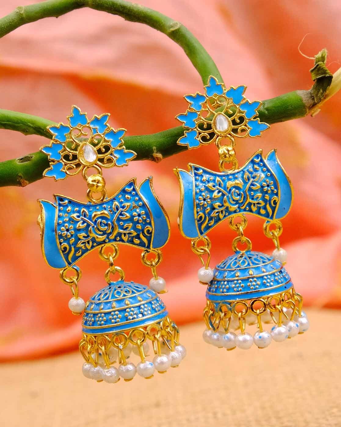 Aqua blue chalcedony and orange Aventurine gemstone Earrings Orange blue  earrings Bridesmaid Jewelry summer Wedding earring  Falak Gems