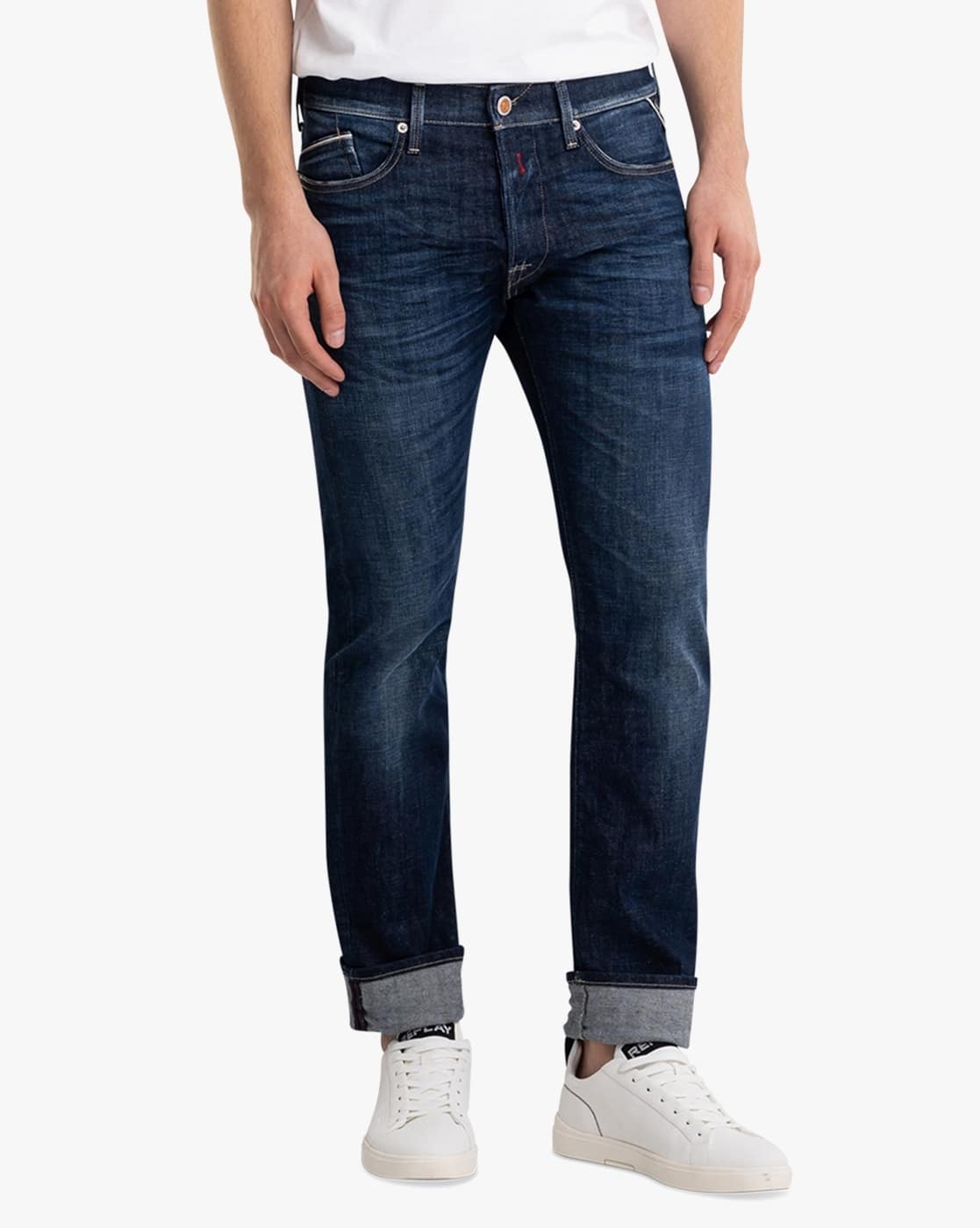 WAITOM Regular Fit Classic Raw Indigo Wash Jeans