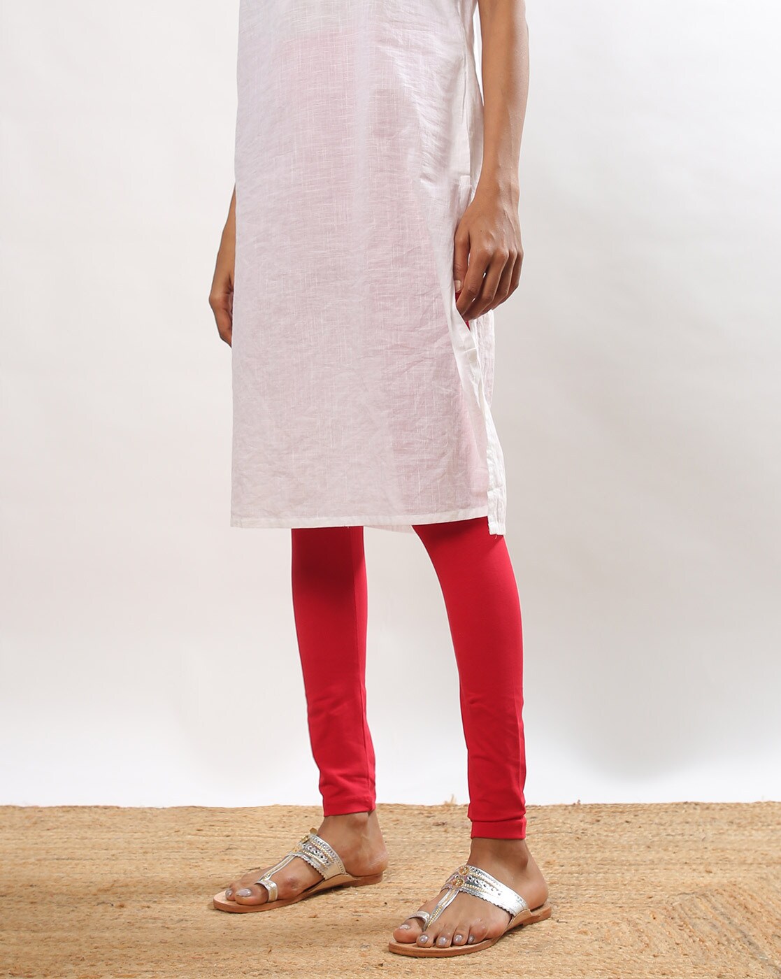 Buy Red Leggings for Women by Svrnaa Online