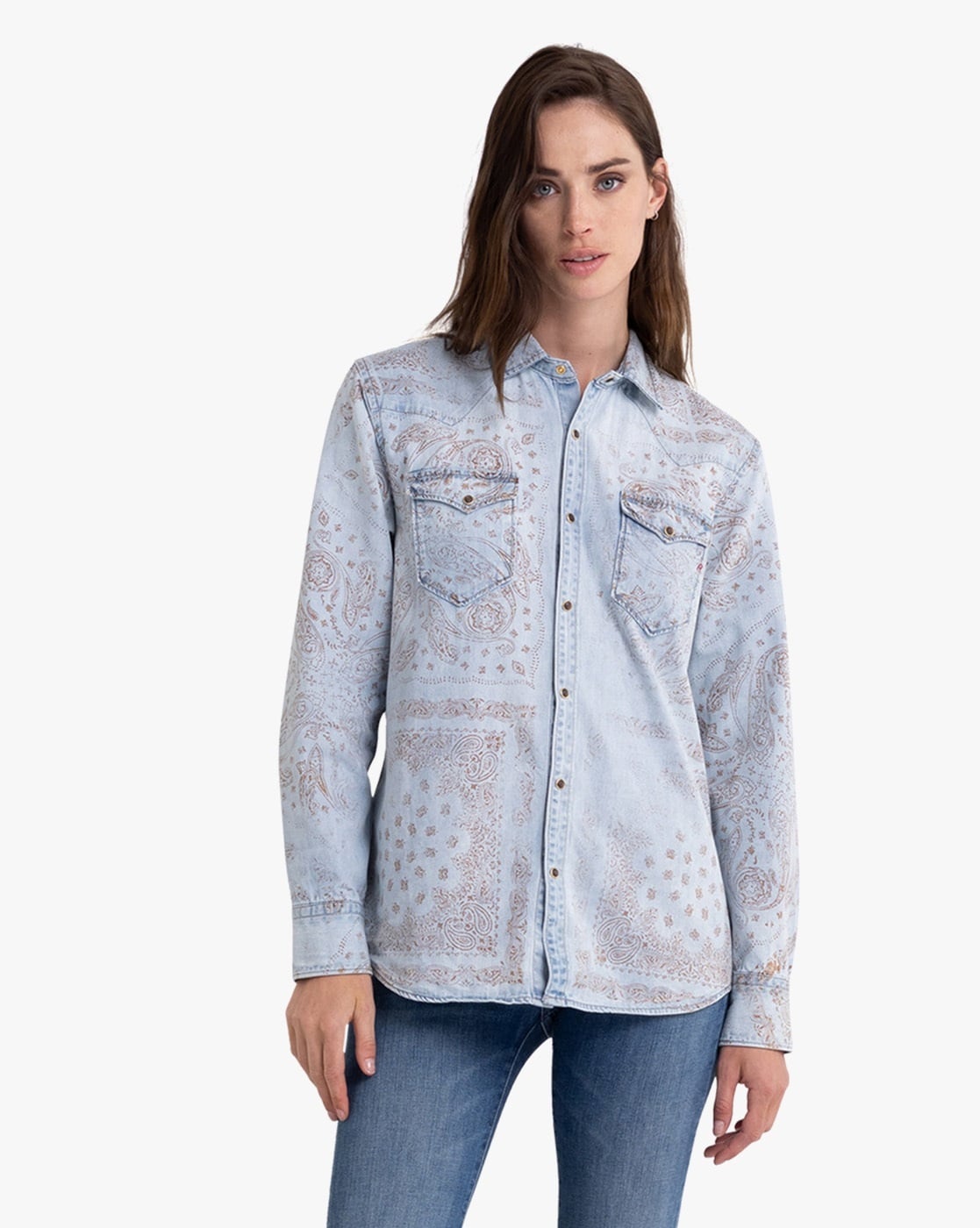 Replay Denim Shirt Western Light Wash, $166 | Asos | Lookastic