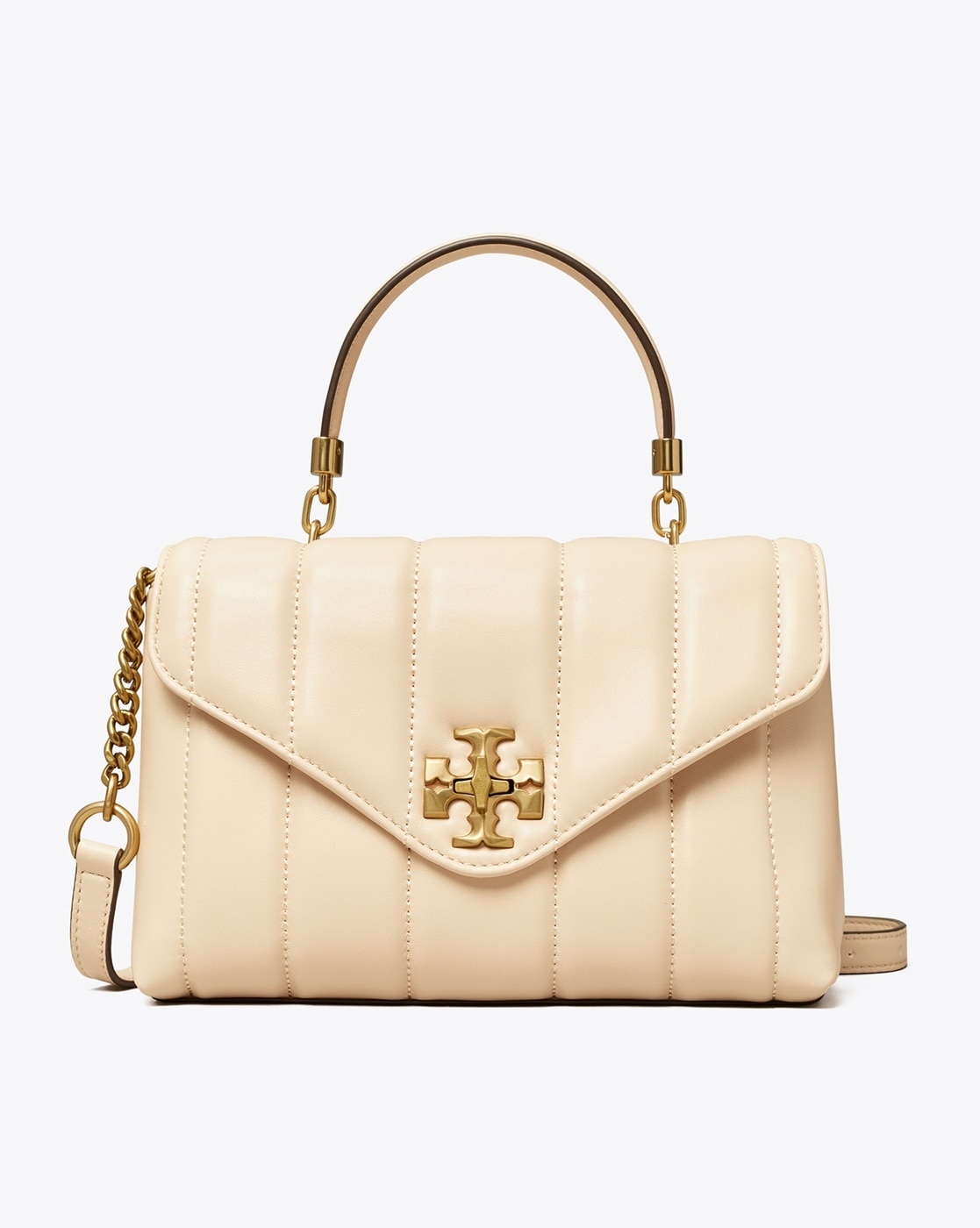 Tory Burch Pale Apricot Robinson Small Top-Handle Satchel Bag at FORZIERI