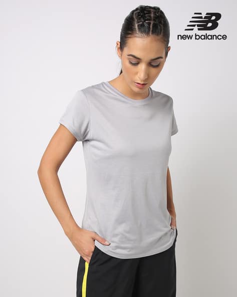 NEW BALANCE Crew-Neck T-shirt with Short Sleeves