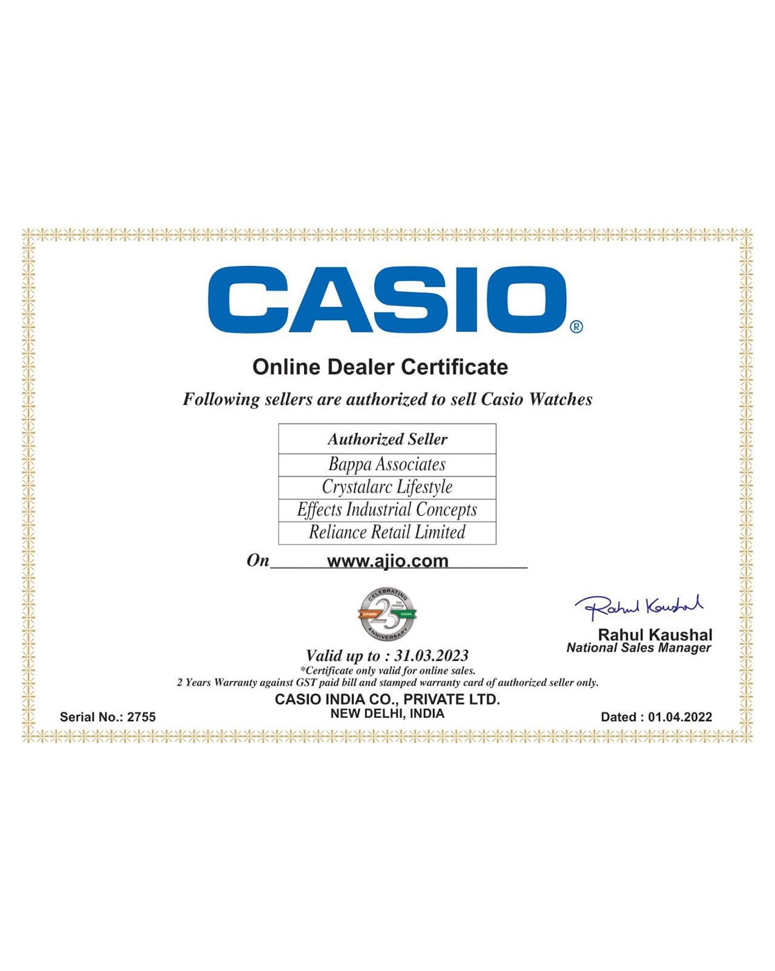 Casio sale authorized dealers