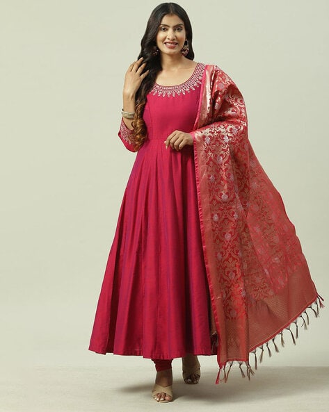 Buy Online Brown Flared Rayon Fusion Wear Dress for Women  Girls at Best  Prices in Biba IndiaCASUA