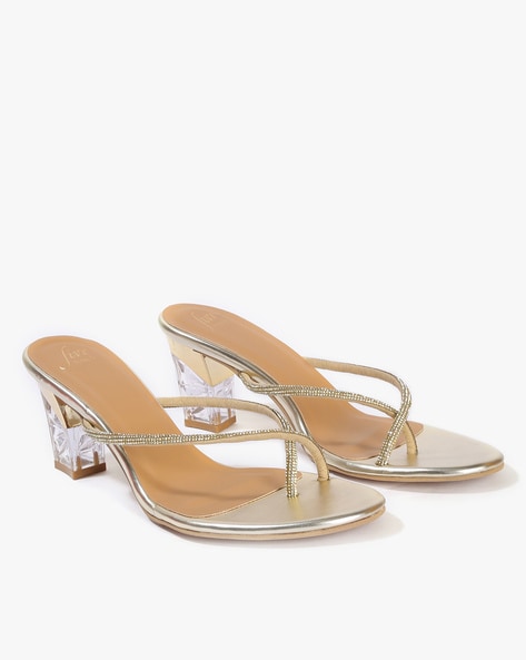 Buy Gold Heeled Sandals for Women by Five By Inc.5 Online Ajio