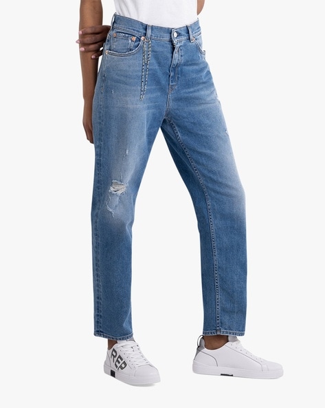 HIGH RISE JEANS - Blue