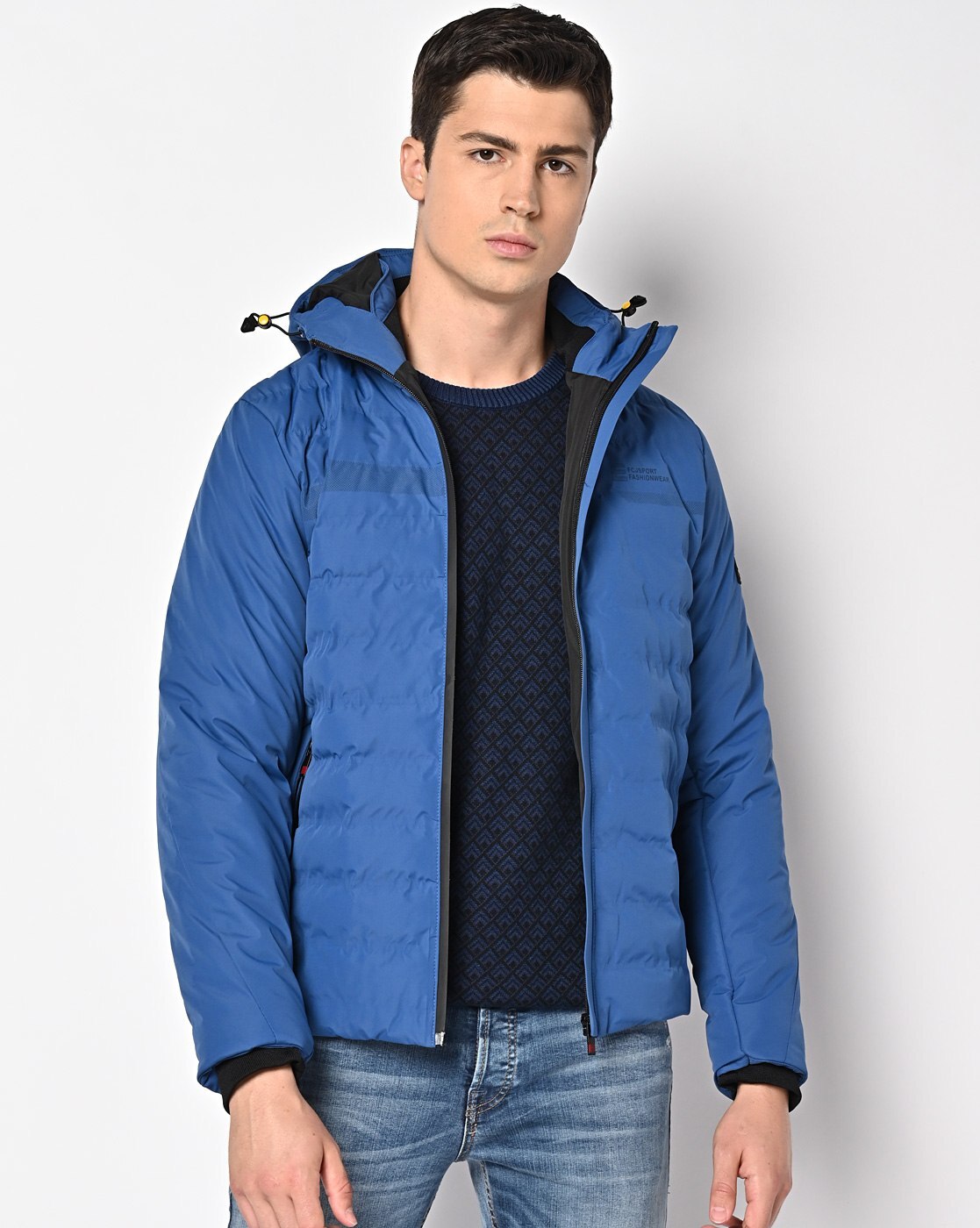 Jack & Jones Originals short puffer jacket in bright blue | ASOS