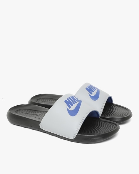 Navy nike slides hot sale