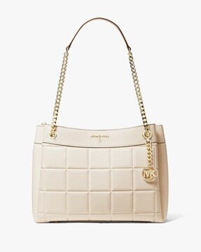 ON SALE* MICHAEL KORS #38459 Taupe Quilted Chain Shoulder Bag