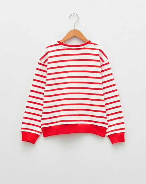 Red white striped on sale sweatshirt