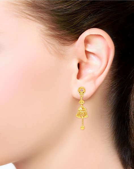 Allure Colorful Ambi Jhumka For Girls and Women. (Peach Color) Earrings