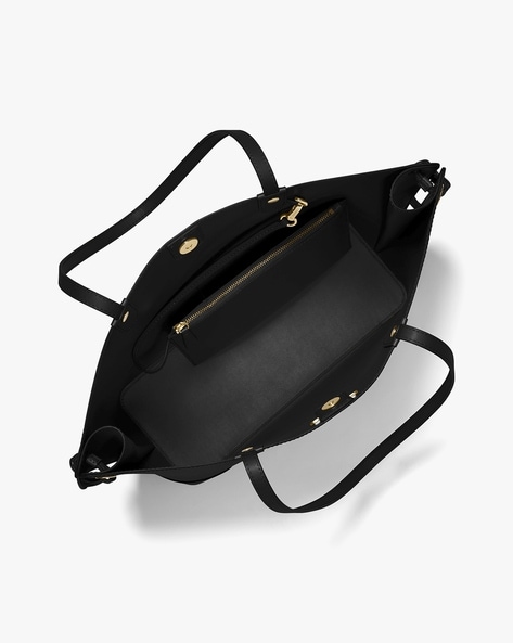 Michael Kors Black Leather Satchel Purse - Large Saffiano Handbag -  Waterfront Online