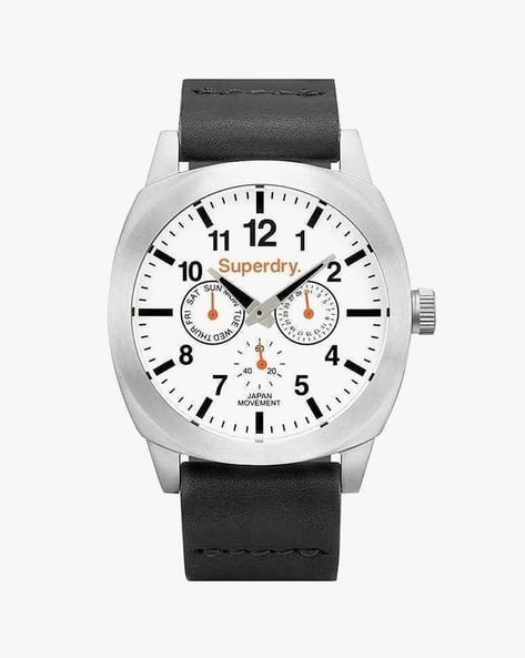 SYG104BC Analogue Watch with Leather Strap