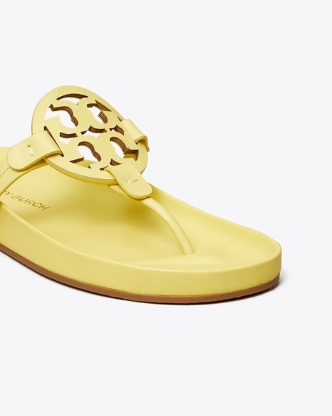 Buy Tory Burch Miller Cloud T-strap Flatform Sandals | Yellow Color Women |  AJIO LUXE