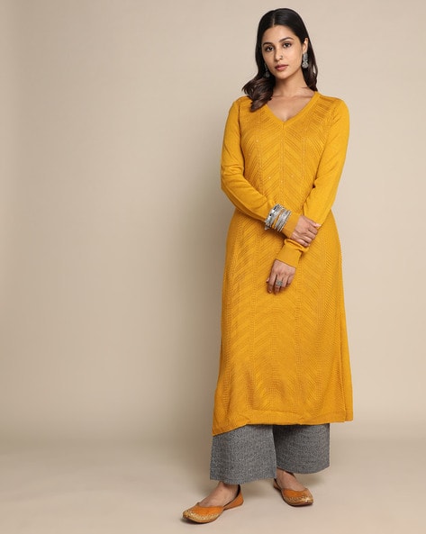 Buy Yellow Kurtas for Women by Acai Online | Ajio.com