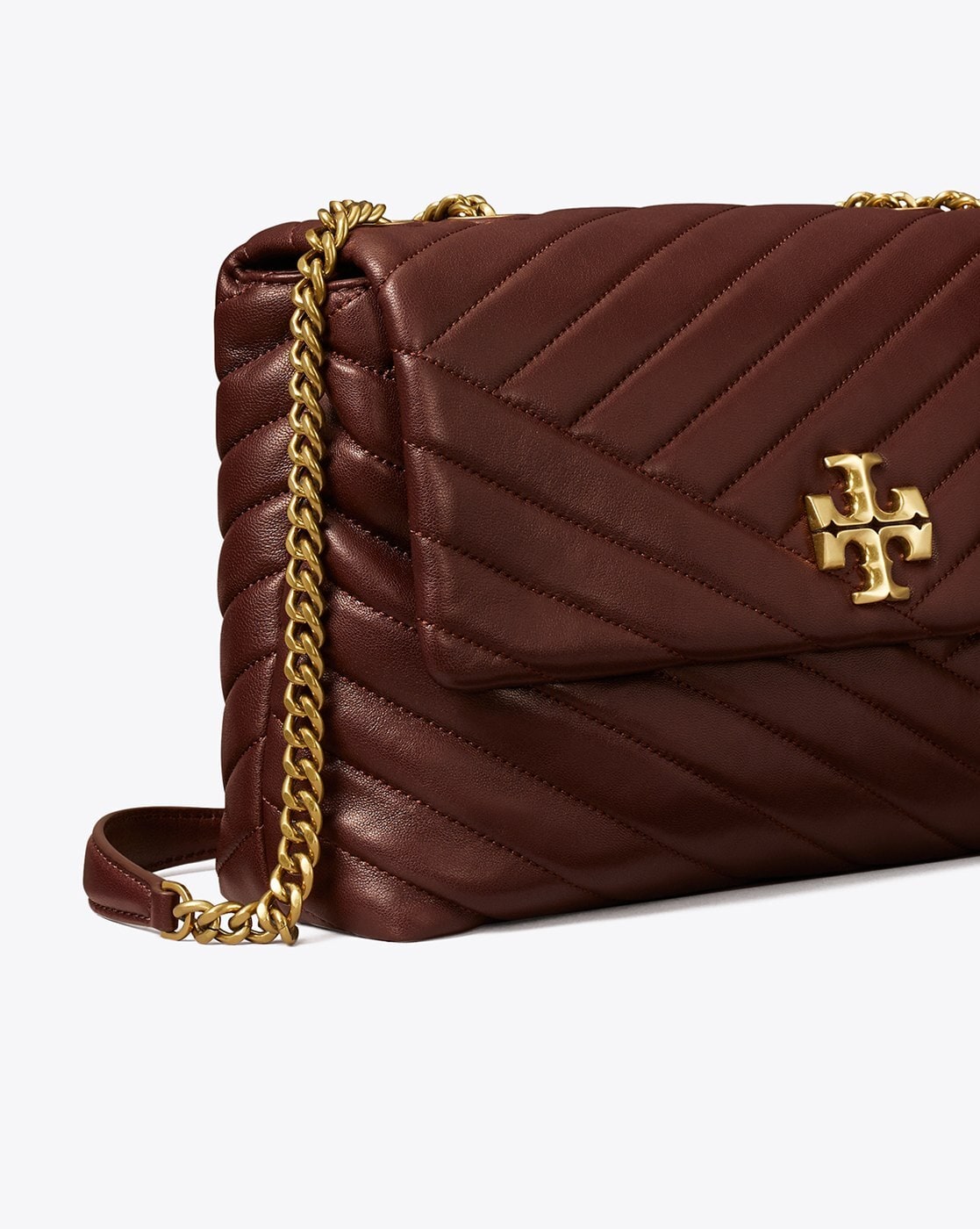 Buy Tory Burch Kira Chevron Convertible Shoulder Bag with Adjustable Strap  | Maroon Color Women | AJIO LUXE