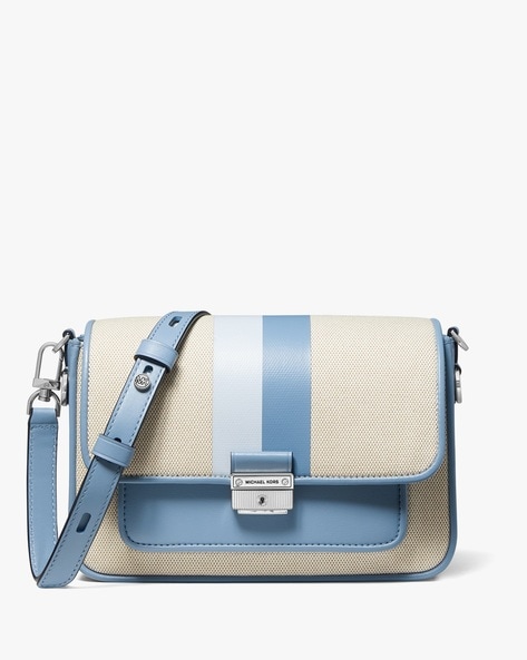 Buy Michael Kors Bradshaw Crossbody Bag with Detachable Strap | Beige & Blue  Color Women | AJIO LUXE