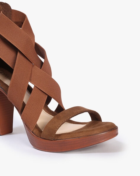 Criss-cross Straps Clear Chunky Heeled Mule Sandals | Heels, High heels,  Clear block heels