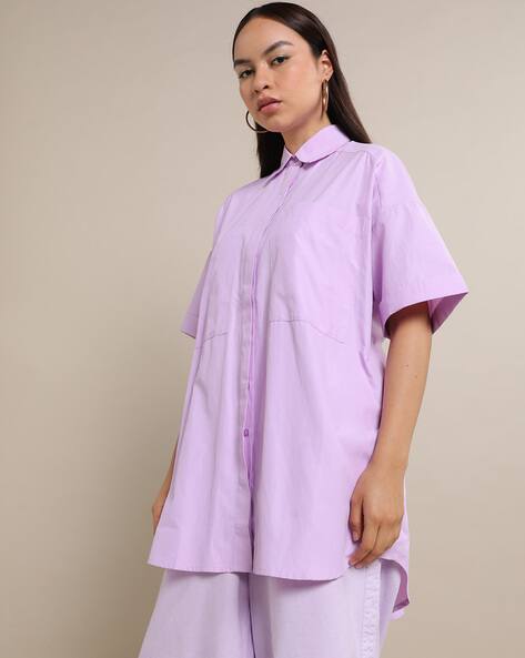 Fyre Rose Oversized Shirt with Patch Pockets